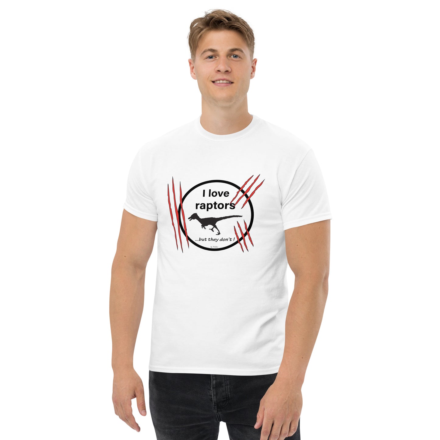 T-shirt Men - Wild dino "Love raptors"